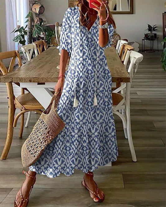 Lorna | Robe Bohémienne avec Franges Élégante