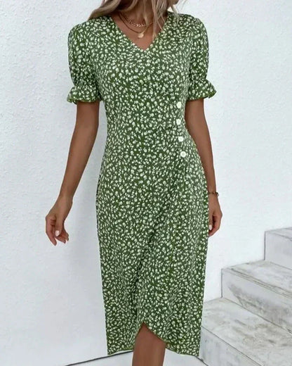 Leah | Robe Bouton avec Volants
