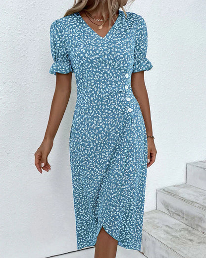 Leah | Robe Bouton avec Volants