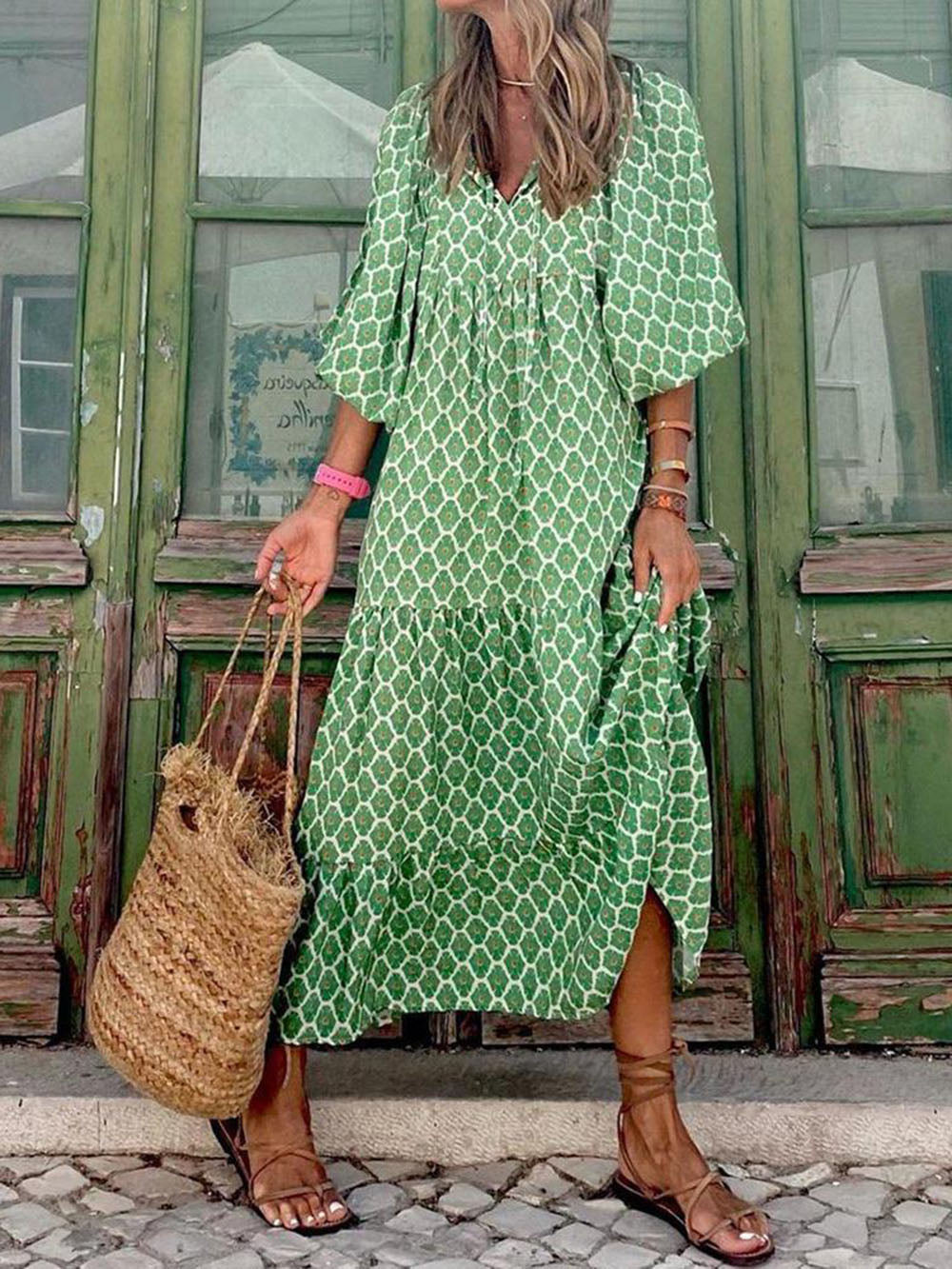 Robe Maxi Imprimée Bohémienne