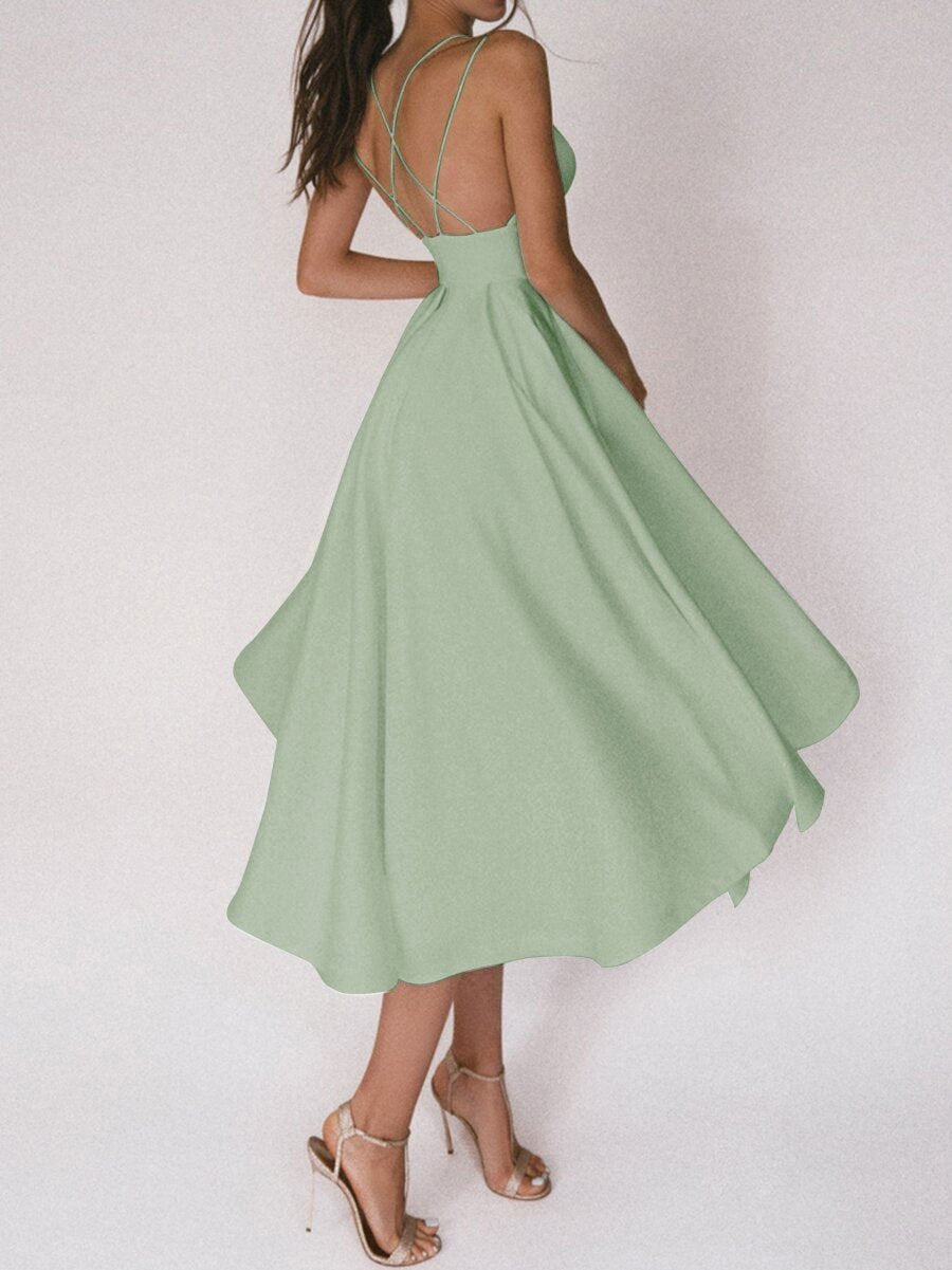 Gabriella – Robes en satin à bretelles croisées