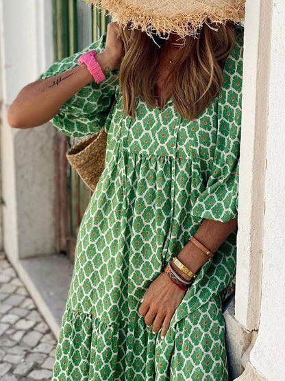Robe Maxi Imprimée Bohémienne