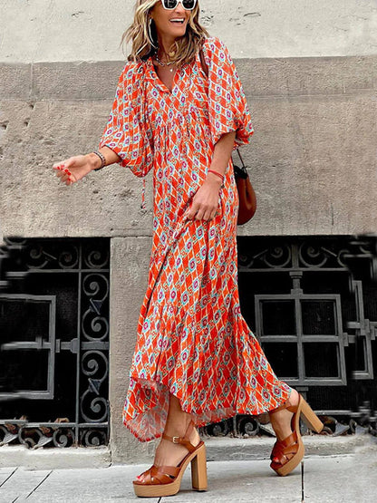 Robe Maxi Imprimée Bohémienne