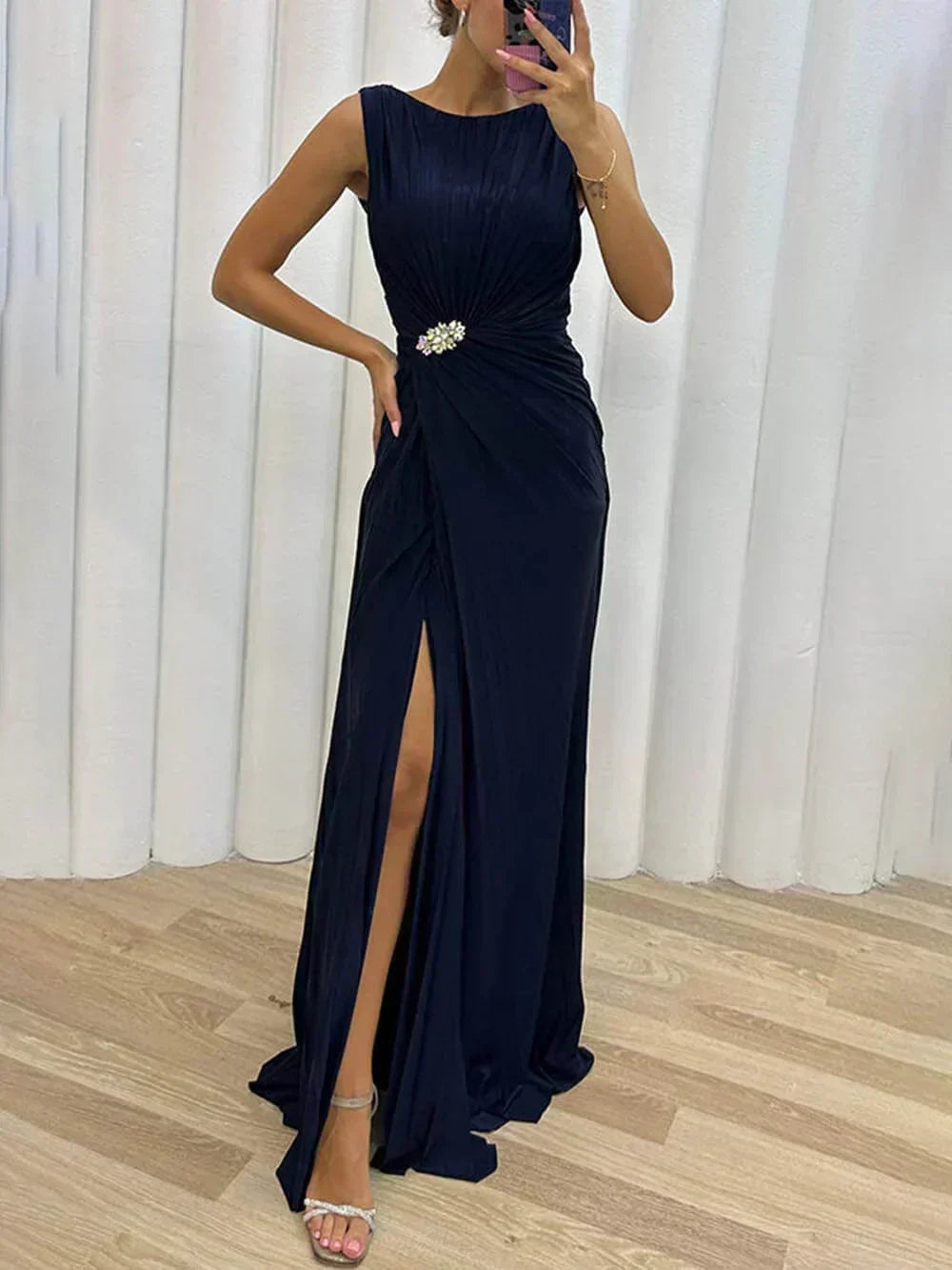 Davina - Robe de Soirée Maxi Plissée