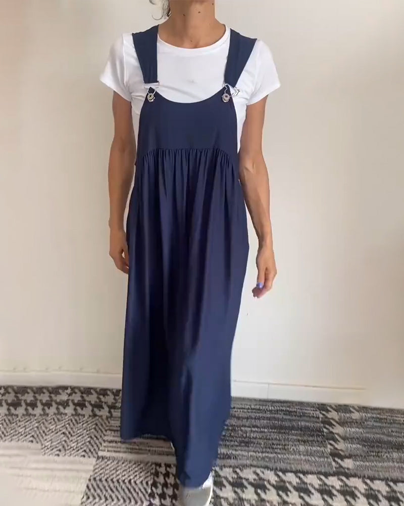 Grace™ - Robe Décontractée à Bretelles de Couleur Unie