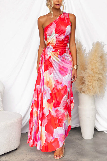 Kacie - Robe Maxi Plissée d'Été