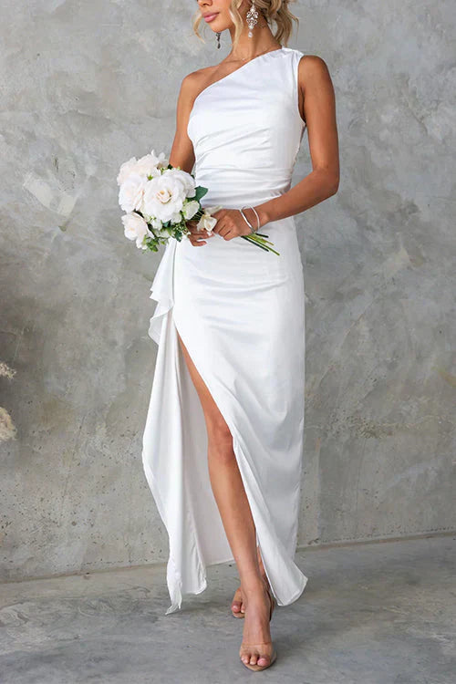 Inez - Élégant Robe Maxi à Une Épaule