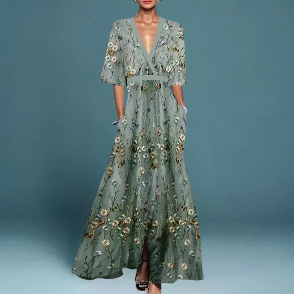 Evie - Robe Élégante avec Motif de Fleurs