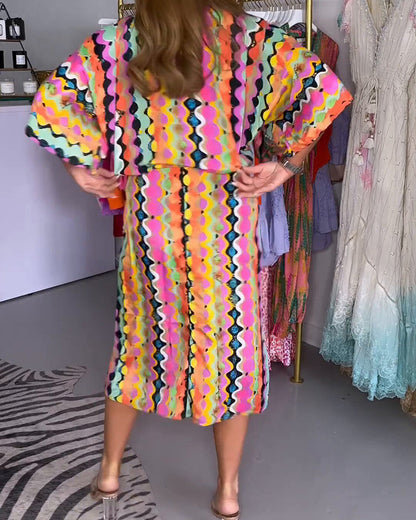 Amaris - Robe Midi avec Décolleté en V
