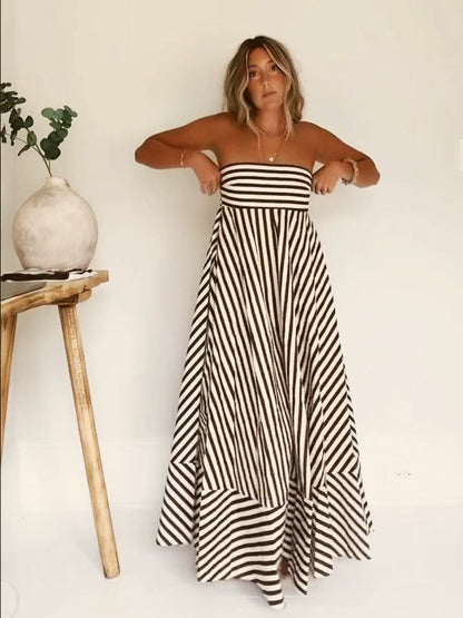 Damaris - Robe Maxi Froncée Confortable et Élégante