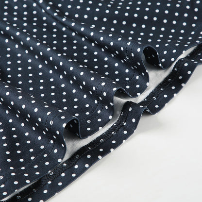 Robe Mini Sans Manches à Pois pour Femme avec Taille Ajustée