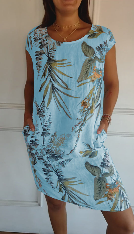 Madison | Robe Décontractée avec Feuilles Tropicales
