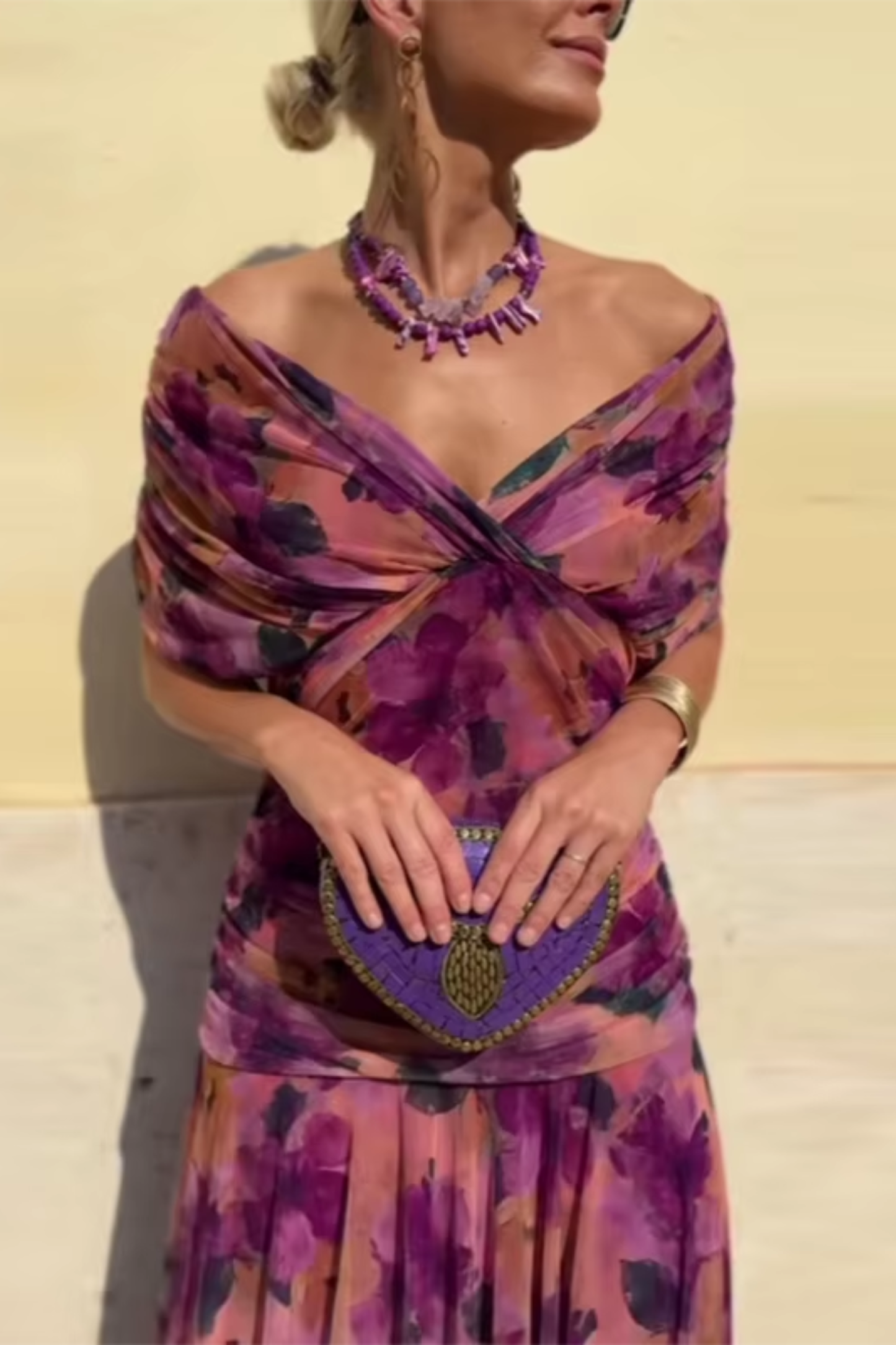 Louise | Robe Maxi Élégante de Fête avec Col en V
