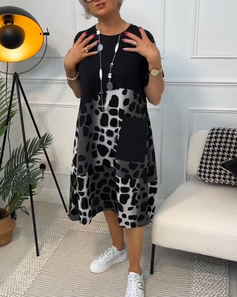 Olivia | Robe Casual Imprimée avec Poches
