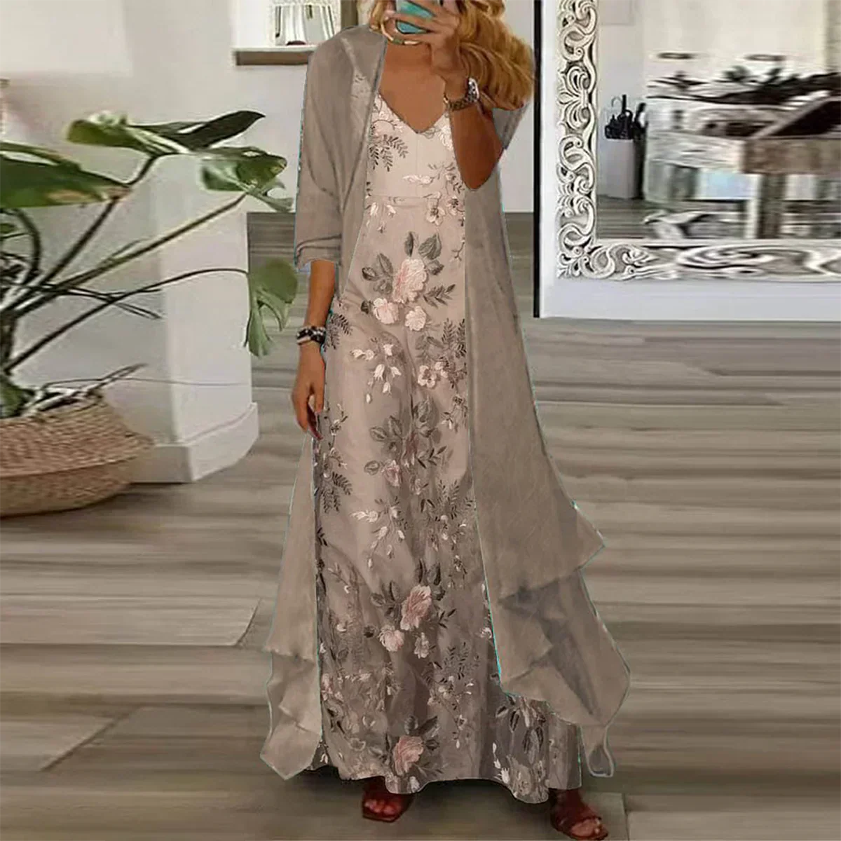 Mara | Robe Maxi avec Veste (ensemble de 2 pièces)