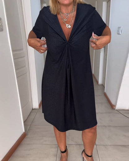 Michelle | Robe Décontractée Froissée avec Décolleté en V