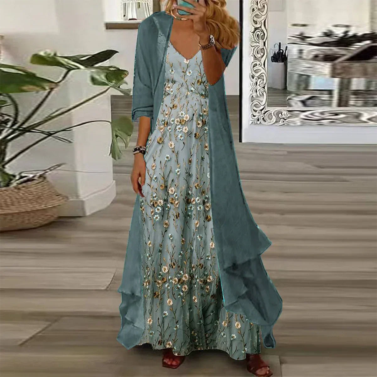 Mara | Robe Maxi avec Veste (ensemble de 2 pièces)