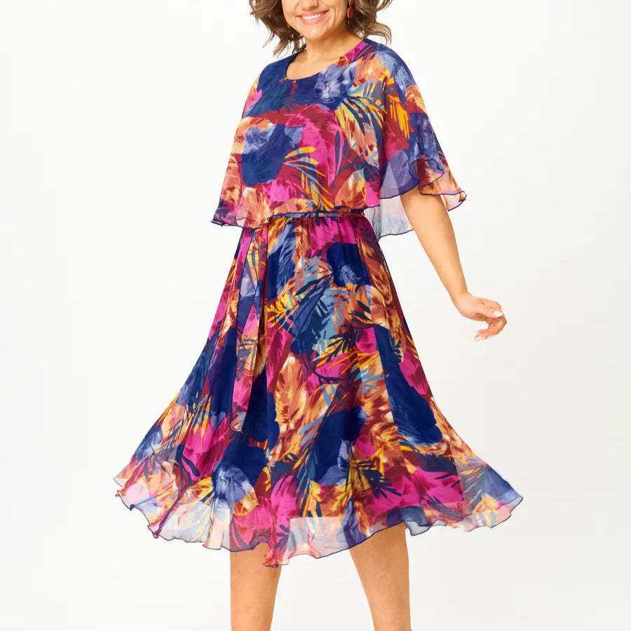 AYALA | ROBE EN CHIFFON CONFORTABLE TAILLE PLUS