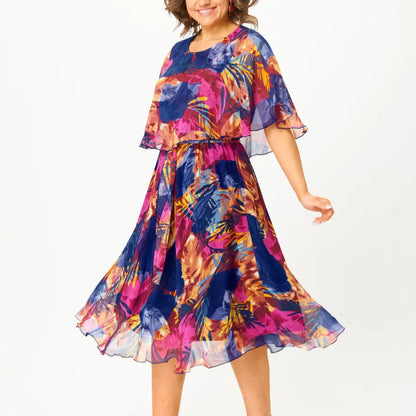 AYALA | ROBE EN CHIFFON CONFORTABLE TAILLE PLUS