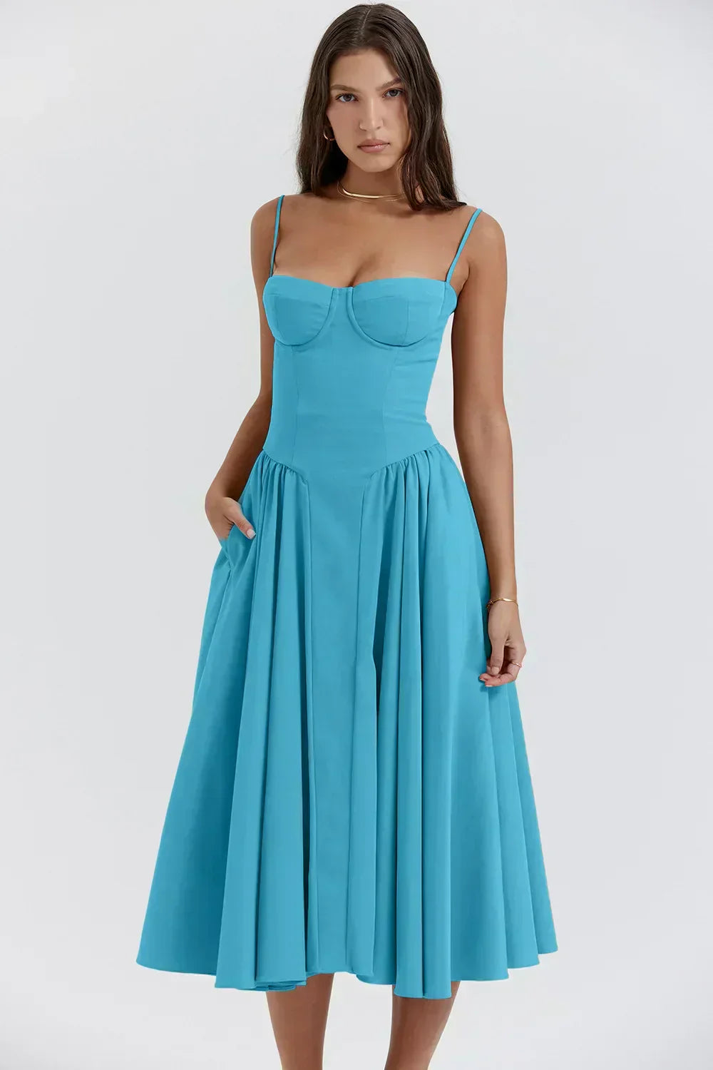 Elara | Robe à bretelles avec corset