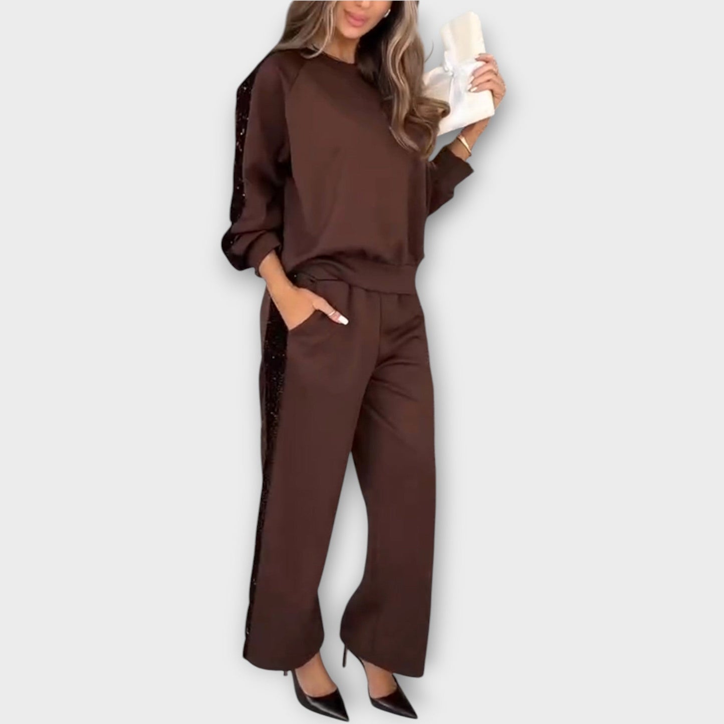 Ensemble Lounge avec Bordures en Sequins