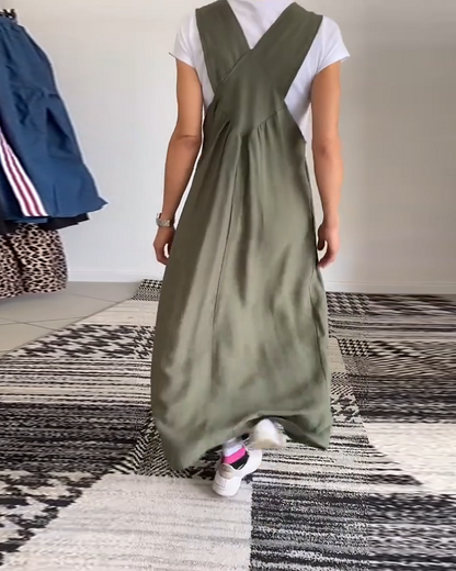 Grace™ - Robe Décontractée à Bretelles de Couleur Unie