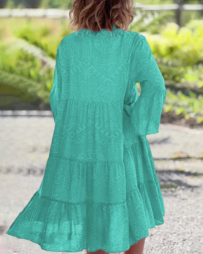 SARA - Robe boho fluide à manches 3/4