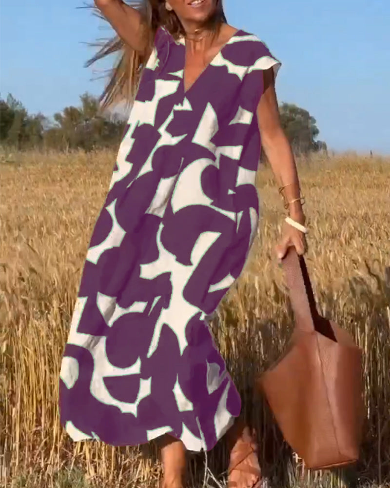 Sarinya - Robe Imprimée Avec Décolleté en V