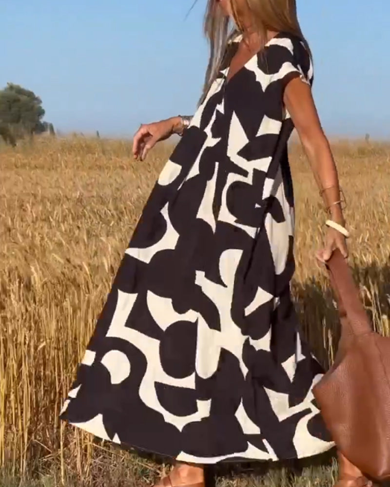Sarinya - Robe Imprimée Avec Décolleté en V
