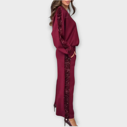 Ensemble Lounge avec Bords en Sequins