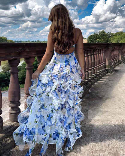 Isra | Robe Fleurie avec Volants