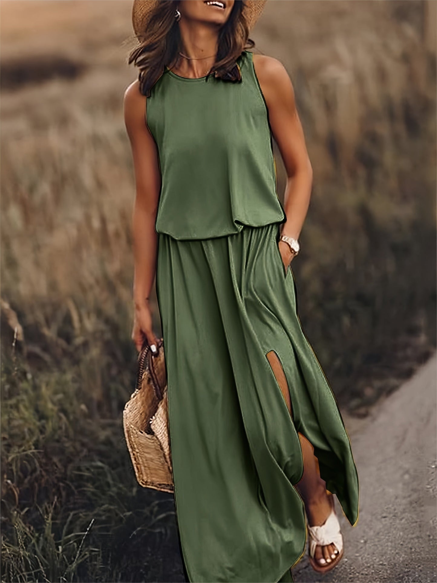 Edna - Robe longue bohémienne en modal noir pour femme Couleurs