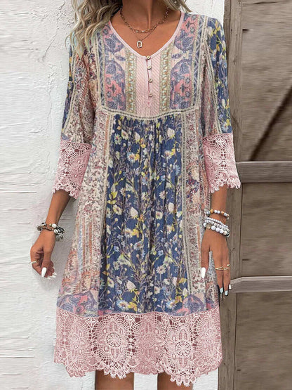 Mirabel | Robe Boho avec Détails en Dentelle