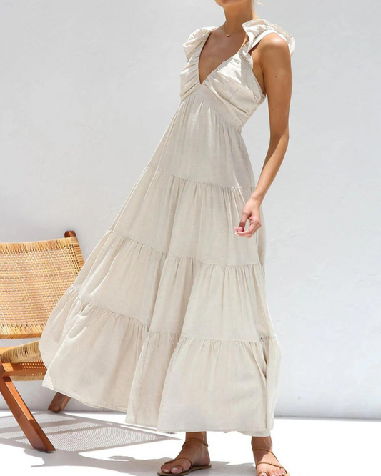 CAPRI - ROBE MAXI À VOLANTS POUR LES VACANCES