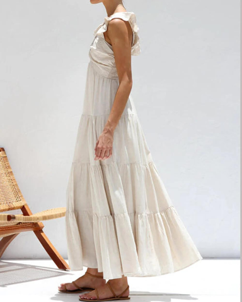 CAPRI - ROBE MAXI À VOLANTS POUR LES VACANCES