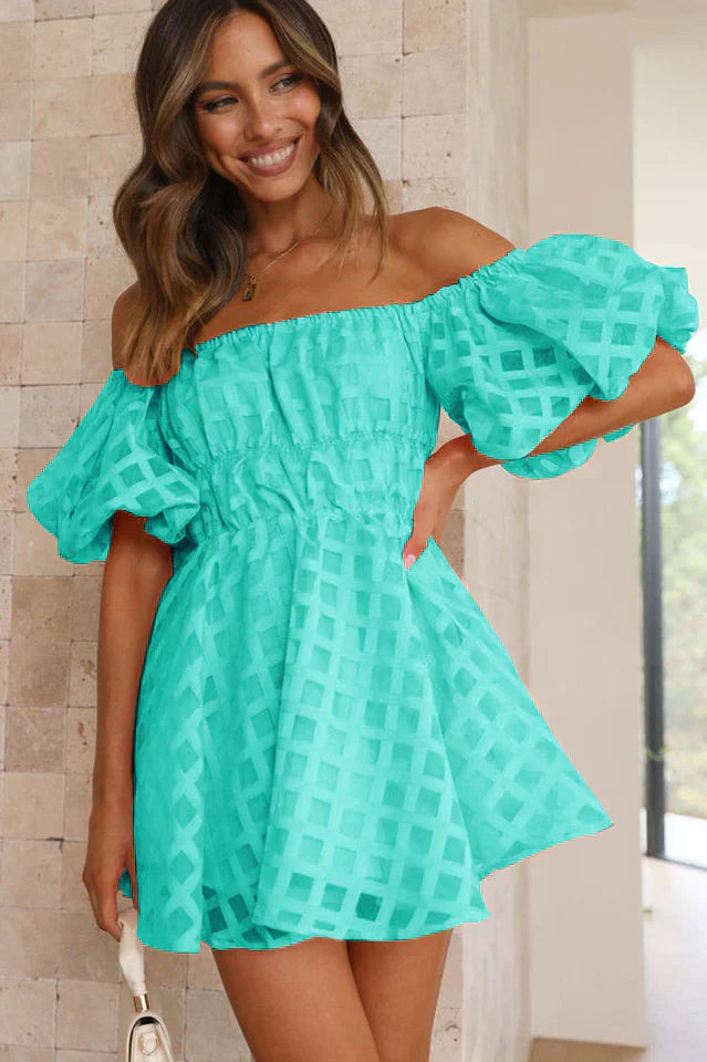 Evie - Robe Mini à Manches Bouffantes