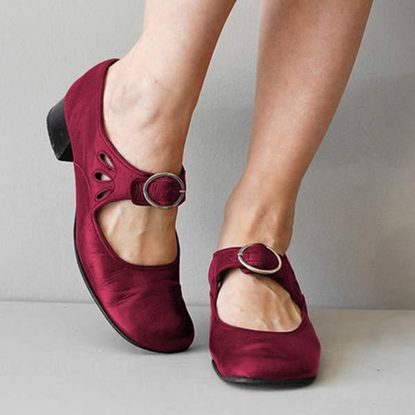 Beatrice - Sandales Compensées en Cuir avec Boucle Orthopédique