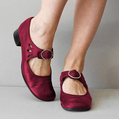 Beatrice - Sandales Compensées en Cuir avec Boucle Orthopédique