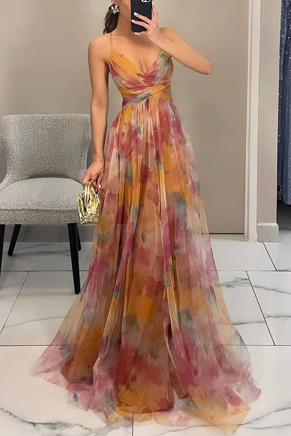 Giselle - Robe Longue Enchantée avec Imprimé Floral