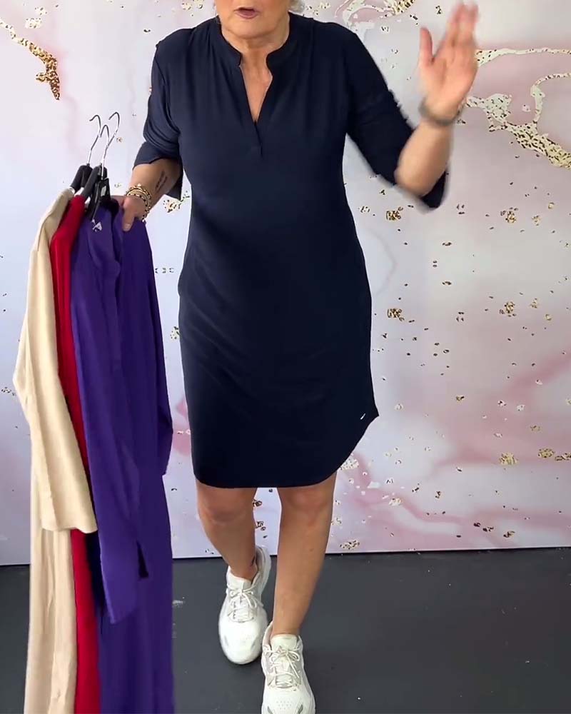 Olivia™ - Robe Décontractée Confortable avec Décolleté en V Uni