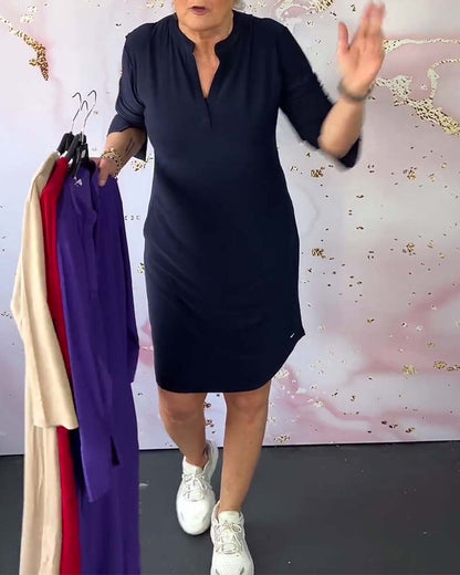 Olivia™ - Robe Décontractée Confortable avec Décolleté en V Uni