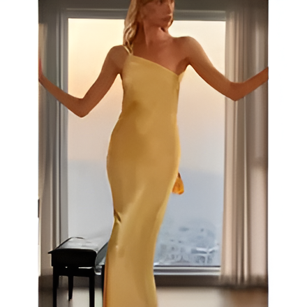 Robe Sans Manches pour Filles avec Dos Découvert et Col Diagonal