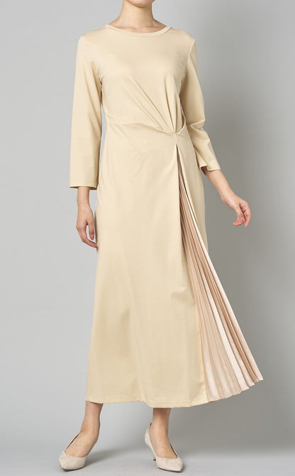 Robe en Tricot avec Plis Latéraux