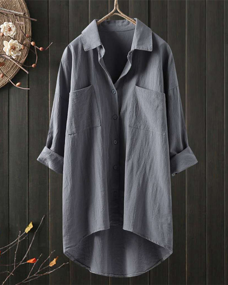 Olivia™ - Blouse ample et confortable de couleur unie