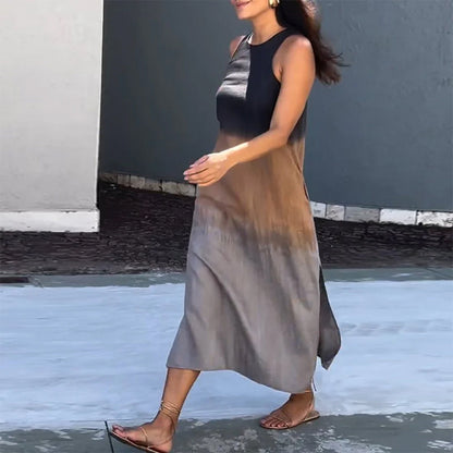 Melanie | Robe Sans Manches en Lin Ombre
