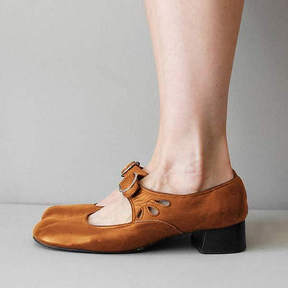 Beatrice - Sandales en Cuir à Talon et Boucle Ajustable Orthopédique