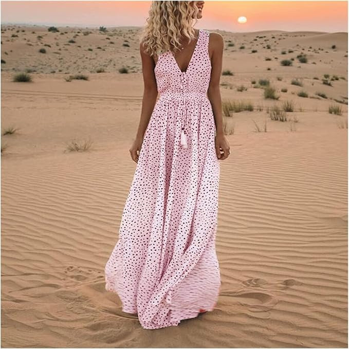 Ismena - Robe Maxi Boho à Pois