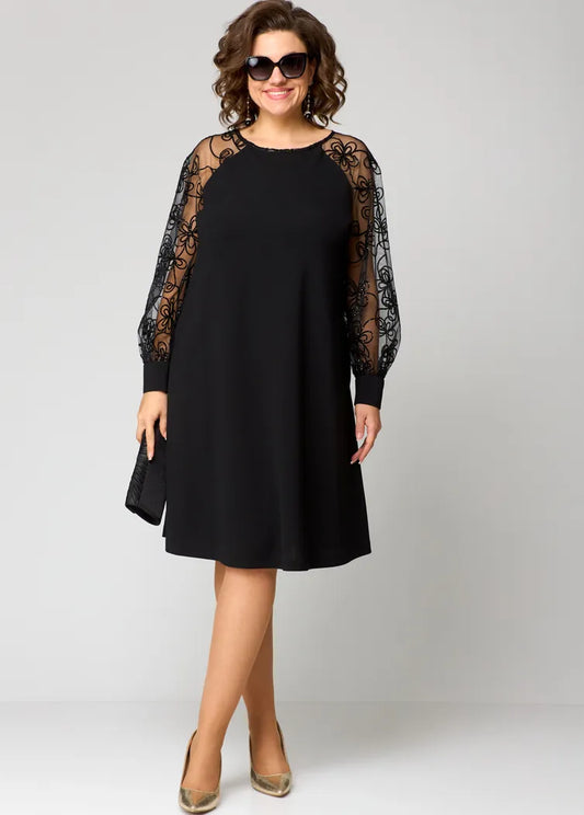 Elara - Robe à Manches en Dentelle