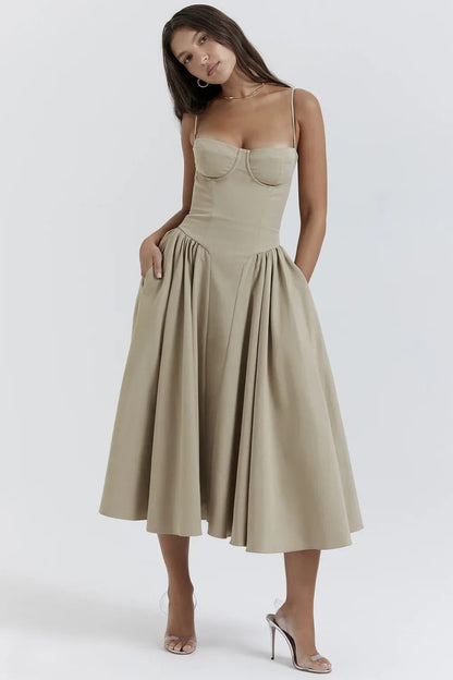 Elara | Robe à bretelles avec corset