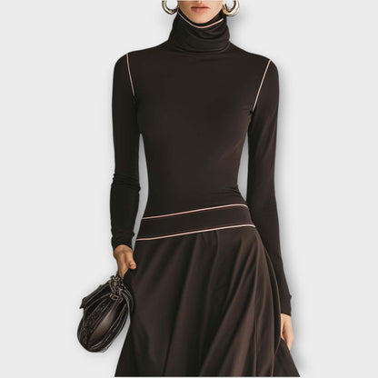 Robe Maxi Élégante avec Col Haut